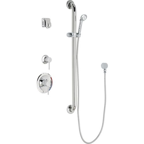 Main product image of Pressure Balancing Shower System w/ Hand Spray and 36" ADA Grab Bar (Polished Chrome), SH-PB1-15-024