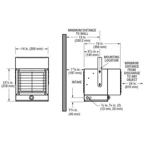 Main product image of CHPR25 Concealed-Spaced Use Plenum-Rated Unit Heater (2500 Watts, 208/240V)