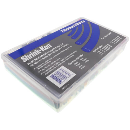 Main product image of 3/16" - 1" Thin-Wall Heat Shrinkable Multicolor Tubing Assortment w/ Plastic Storage Case