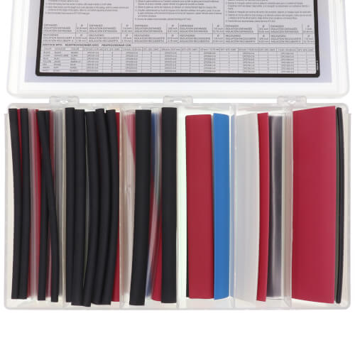 Main product image of 3/16" - 1" Thin-Wall Heat Shrinkable Multicolor Tubing Assortment w/ Plastic Storage Case