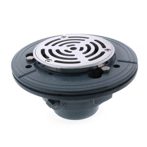 Main product image of 3" No-Hub Adjustable Floor Drain w/ 4" CP Brass Strainer