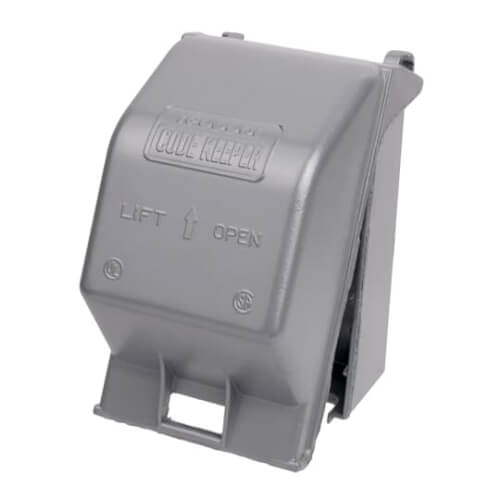 1-Gang Universal While-in-Use Medium Vertical Weatherproof Cover, Silver Hood, Aluminum