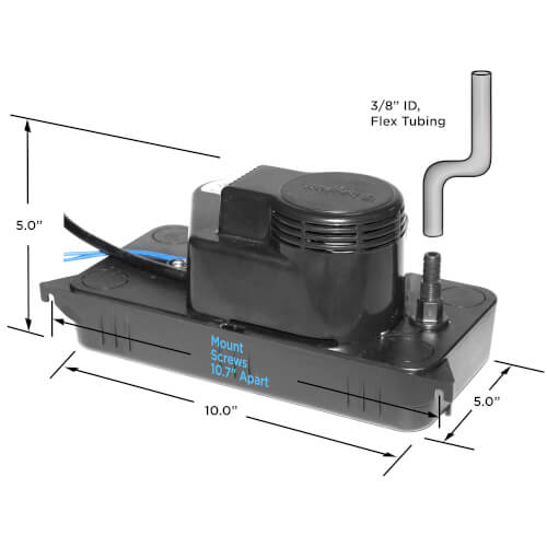 Main product image of Medium Low Pro Condensate Pump, 20 Ft Shutoff (1/30 HP, 115V)