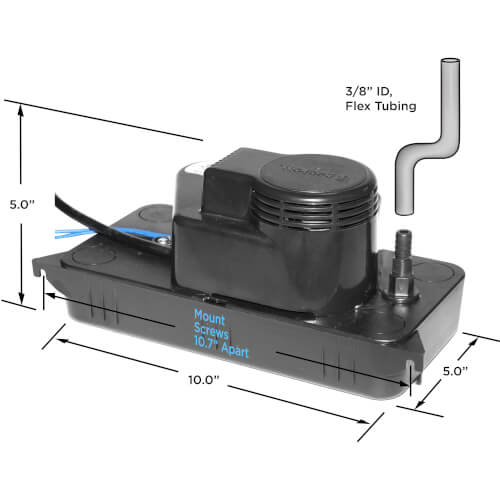 Main product image of Medium Low Pro Condensate Pump, 20 Ft Shutoff (1/30 HP, 230V)