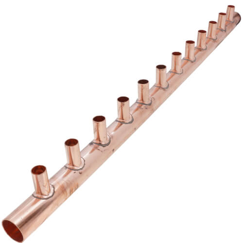 Main product image of 1-1/2" Male Sweat Copper Manifold w/ 3/4" Sweat Loops (12 Outlets)