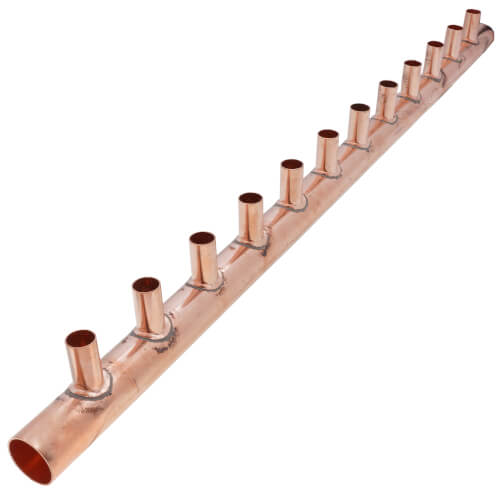 Main product image of 1-1/2" Male Sweat Copper Manifold w/ 3/4" Sweat Loops (12 Outlets)