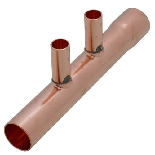 Main product image of 1" Male Sweat x Female Sweat Copper Manifold w/ 1/2" Sweat Loops (2 Outlets)