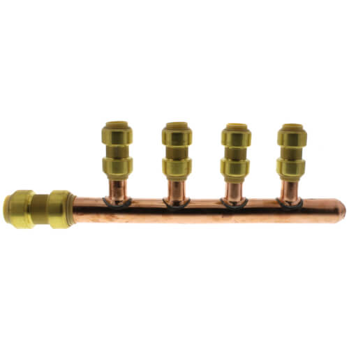 Main product image of 3/4" Push-Fit x Closed Copper Manifold w/ 1/2" Push-Fit Outlets (4 Outlets)