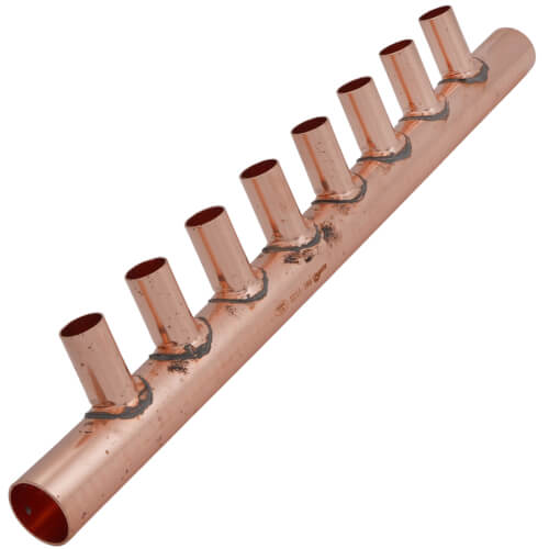 1-1/4" Male Sweat Copper Manifold w/ 3/4" Sweat Loops (8 Outlets)