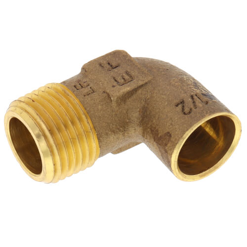 Main product image of 1/2" C x M Cast Brass 90-Degree Elbow (Lead Free)