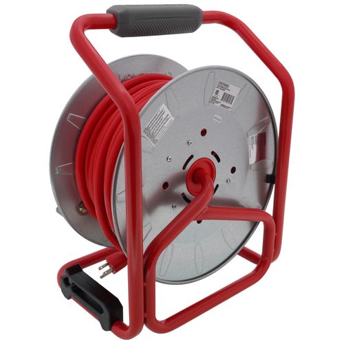 Main product image of 4 Outlet Cable Management Retractable Extension Cord Reel, 12 AWG SJTW Cable (75 Ft. Cord)