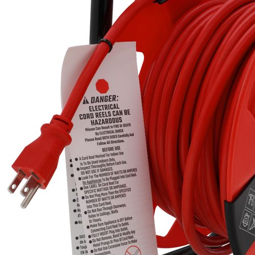 Main product image of 4 Outlet Cable Management Retractable Extension Cord Reel, 14 AWG SJTW Cable (75 Ft. Cord)