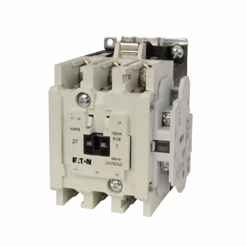 Main product image of 3-Pole NEMA Non-Reversing Motor Control Contactor, Full Voltage, Size 1 (120/110V, 27 Amp)