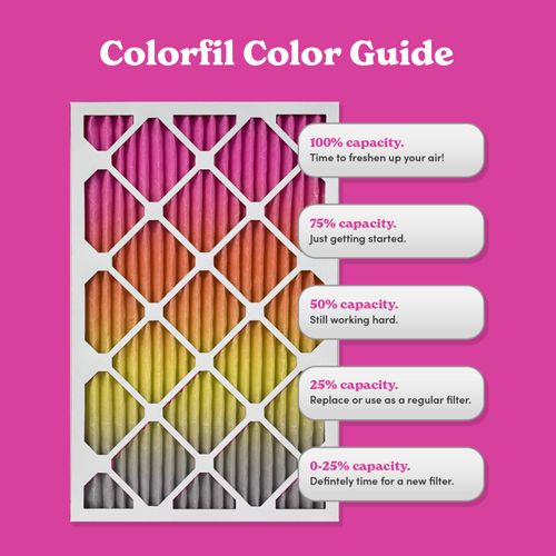 Main product image of 14" x 25" x 1" Color Changing Air Filter for Home & Pet Odors (MERV8)