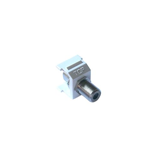 Main product image of 75 Ohm Coaxial Cable Jack Connector, F-Style, for 6-Port Frame, CON-1C-WH, White