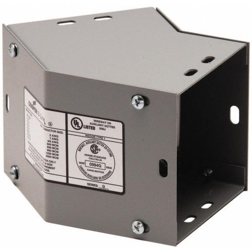 Main product image of 4" Wide X 4" High, Raceway 45° Elbow End, Combo Opening (Gray)