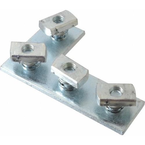 Main product image of 4 Hole 0.22" H X 5.37" L X 3.5" W Pre-Assembled Flat Corner Fitting, Zinc Plated (Steel)