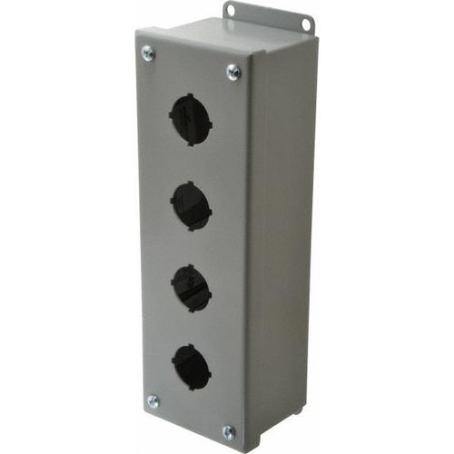 Main product image of 4 Hole, 1.203" Hole Diameter, Steel Pushbutton Switch Enclosure