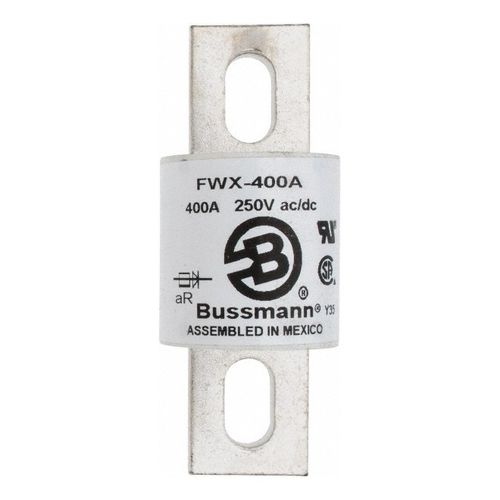 Main product image of Flush End Fast-Acting Fuse, 400 A, 3-27/32" Overall Length, 1-1/2" Diameter 200 (RMS) & 50 kA at DC