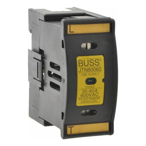 Main product image of 1 Pole, 600 Volts AC/DC, 60 Amp, DIN Rail Mount Fuse Holder Compatible with J Class, 1.52" Wide Fuse