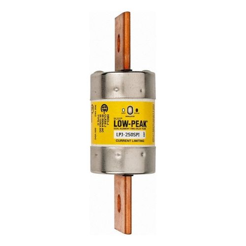 Main product image of Cartridge Time Delay Fuse, J, 250 A, 7-1/8" Overall Length, 2" Diameter 100 kA at DC & 300 kA at AC (RMS)