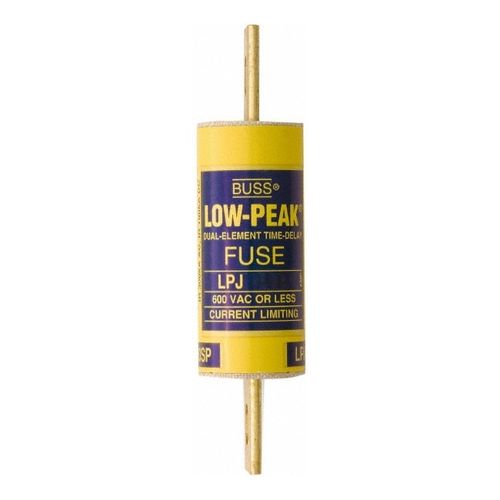 Main product image of Cartridge Time Delay Fuse, J, 400 A, 7-1/8" Overall Length, 2" Diameter 100 kA at DC & 300 kA at AC (RMS)