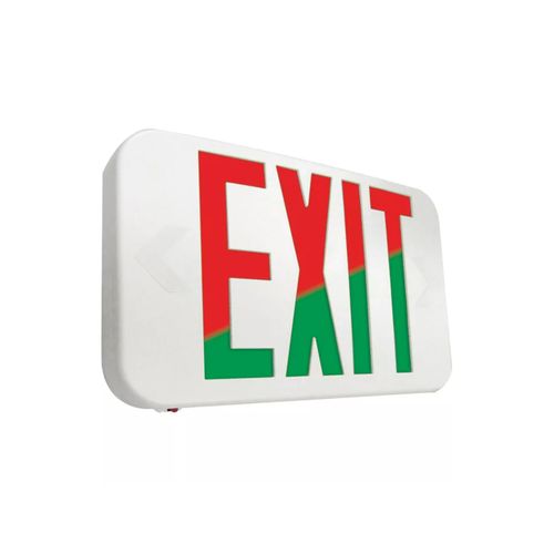 Main product image of All Pro Exit Single/Dual Face Field Selectable Red or Green LED Illuminated Exit Sign w/ Nickel Cadmium Battery, 120/277 VAC, 1-3/4" Wide x 11-11/16" Long (White), APX7RG