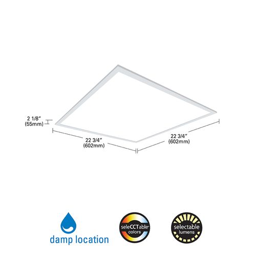 Main product image of Metalux CGTS 2" x 2" Back-Lit Shallow LED Panel, Selectable CCT 3000/4000/5000K, 32.2W