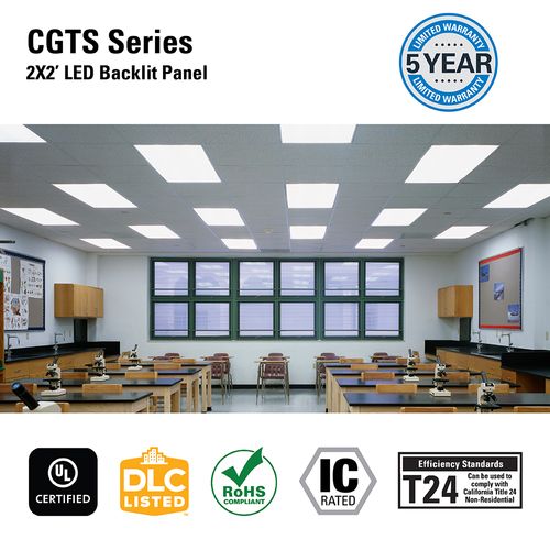 Main product image of Metalux CGTS 2" x 2" Back-Lit Shallow LED Panel, Selectable CCT 3000/4000/5000K, 32.2W