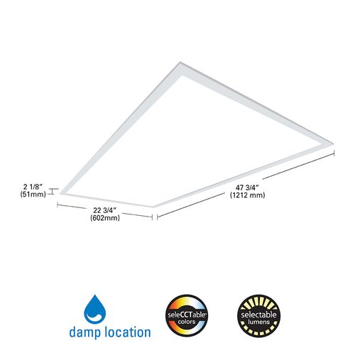 Main product image of Metalux CGTS 2" x 4" Back-Lit Shallow LED Panel, Selectable CCT 3000/4000/5000K, 50.8W