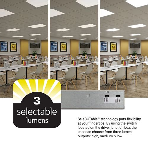 Main product image of Metalux CGTS 2" x 4" Back-Lit Shallow LED Panel, Selectable CCT 3000/4000/5000K, 50.8W