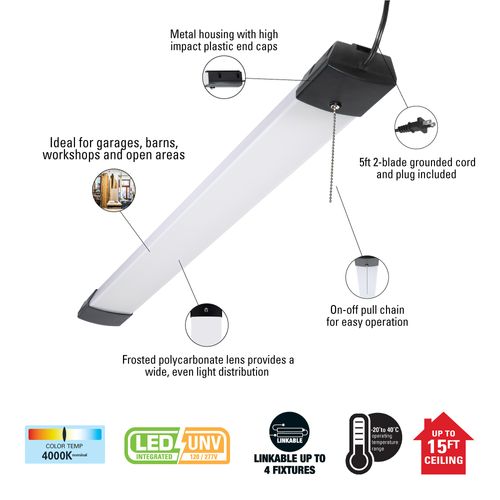 Main product image of Metalux SHP 4' Shop Light, 10,000 Lumens, 4000K
