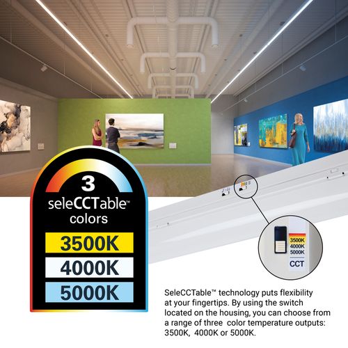 Main product image of Metalux SLSTP Slim Profile 4' Strip, Surface/Suspension Mount, Selectable Lumens & CCT 3500/4000/5000K, 18-48W