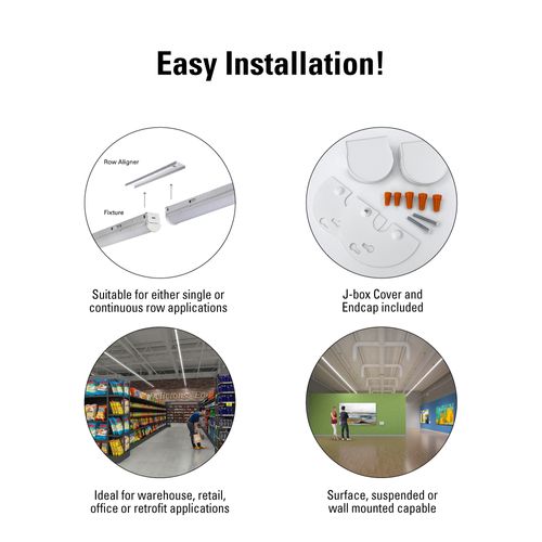 Main product image of Metalux SLSTP Slim Profile 4' Strip, Surface/Suspension Mount, Selectable Lumens & CCT 3500/4000/5000K, 18-48W