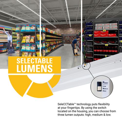 Main product image of Metalux SLSTP Slim Profile 4' Strip, Surface/Suspension Mount, Selectable Lumens & CCT 3500/4000/5000K, 18-48W