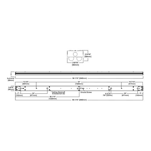 Main product image of Metalux ST 8' LED 2-Light Strip, Non-Dimmable, 8913 Lumens, 4000K, 78W