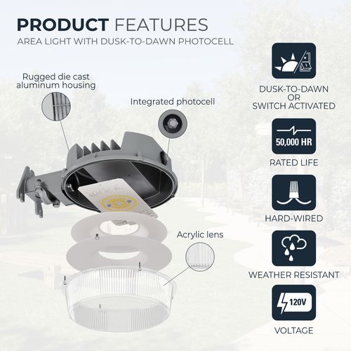 Main product image of HALO Area/Barn Light, 4000 Lumens, 40.7W (Gray)