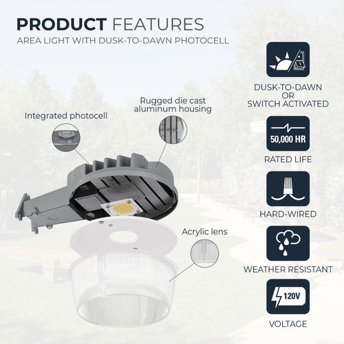 Main product image of HALO Area/Barn Light, 7000 Lumens, 52.2W (Gray)