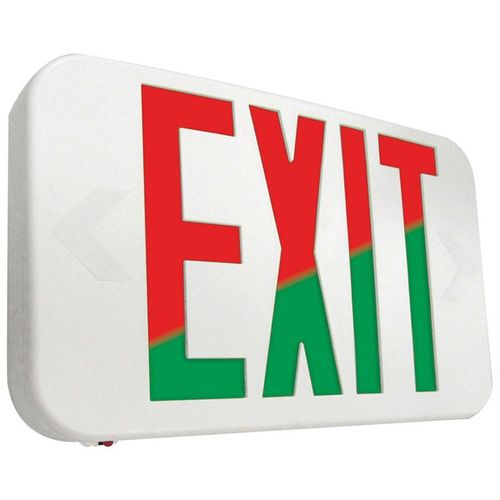 Main product image of All Pro Exit Single/Dual Face Field Selectable Red or Green LED Illuminated Exit Sign w/ Nickel Cadmium Battery, 120/277 VAC, 1-3/4" Wide x 11-11/16" Long (White), APX7RG