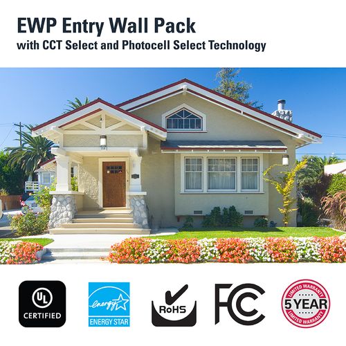 Main product image of HALO Entry Wall Pack, Dusk-to-Dawn, Selectable CCT, 3000/4000/5000K, 12W (Bronze)