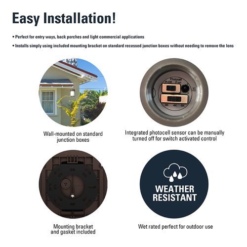 Main product image of HALO Entry Wall Pack, Dusk-to-Dawn, Selectable CCT, 3000/4000/5000K, 12W (Bronze)