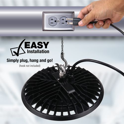 Main product image of Metalux Linear High Bay with Cord and Plug, 5000K CCT, 150W (Black)