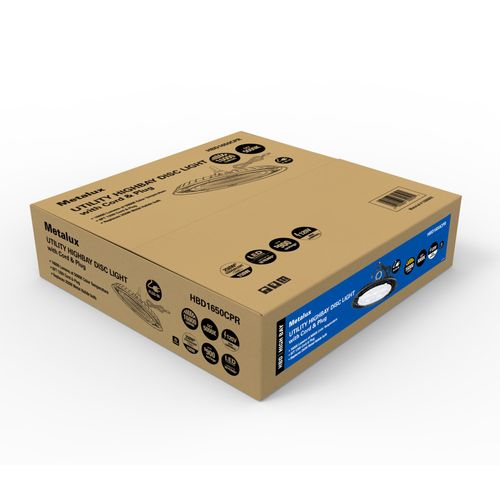 Main product image of Metalux Linear High Bay with Cord and Plug, 5000K CCT, 150W (Black)