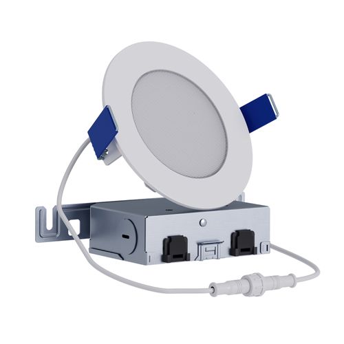 Main product image of HALO 4" HLB Round Slim Canless LED Downlight, Selectable 5CCT, 2700/3000/3500/4000/5000K, 10.65W (Matte White)