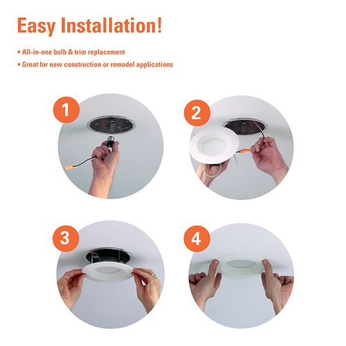 Main product image of HALO 5/6" LT56 Round Recessed Baffle LED Trim, Selectable 5CCT, 2700/3000/3500/4000/5000K, 8.75W, Matte White (6 Pack)
