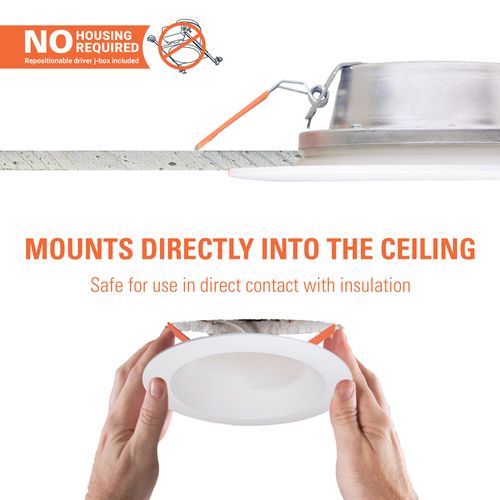 Main product image of HALO 4" Round LT Canless LED Downlight, Selectable 5CCT, 2700/3000/3500/4000/5000K, 7.9W (Black Trim)