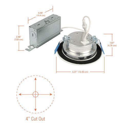 Main product image of HALO 4" Round LT Canless LED Downlight, Selectable 5CCT, 2700/3000/3500/4000/5000K, 7.9W (Black Trim)