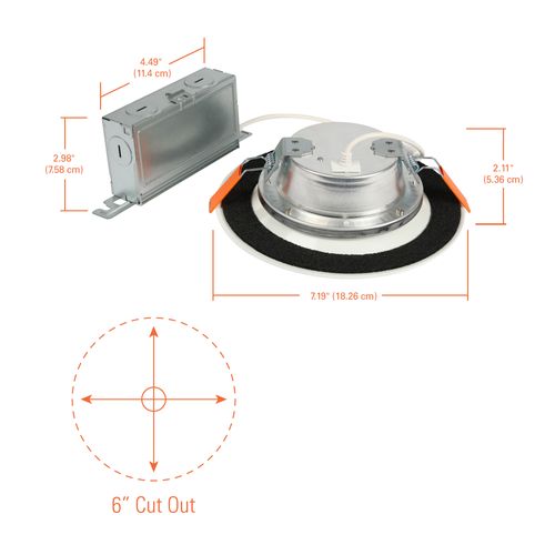 Main product image of HALO 6" Round LT Canless LED Downlight, Selectable 5CCT, 2700/3000/3500/4000/5000K, 9.3W (Black Trim)