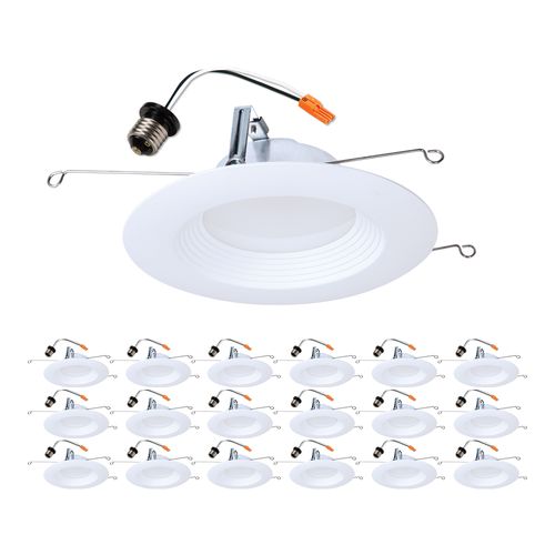 Main product image of HALO 5/6" Round Recessed Baffle LTE 3000K LED Retrofit, Matte White (18 Pack)