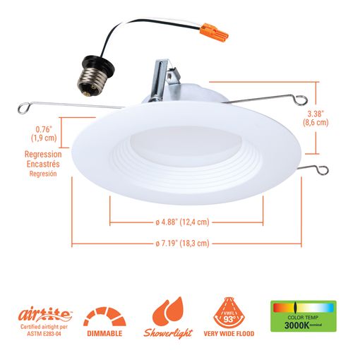 Main product image of HALO 5/6" Round Recessed Baffle LTE 3000K LED Retrofit, Matte White (18 Pack)